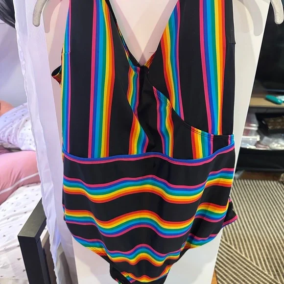 Torrid Multicolor Striped Swimsuit - Picture 2 of 5